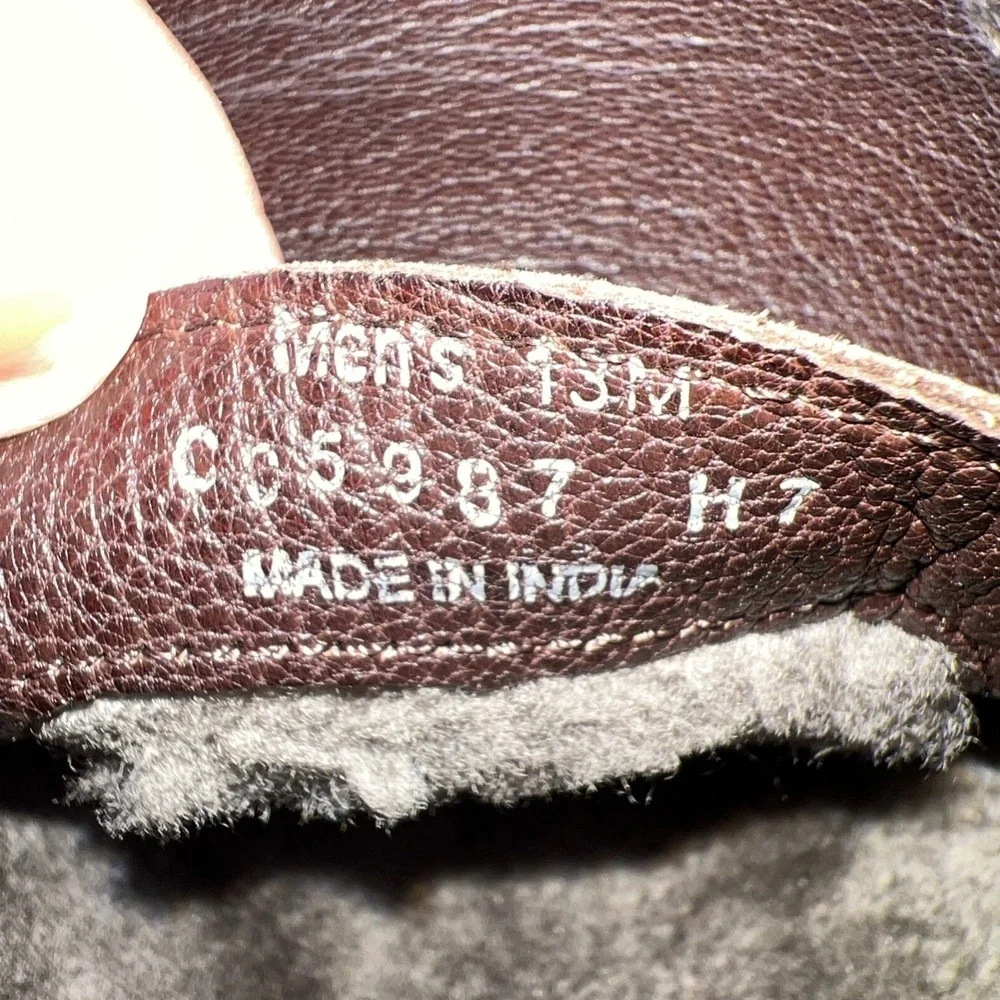 COLE HAAN Men's Driving Loafer Slip On Moccasins-13M Brown Leather Fur Lined